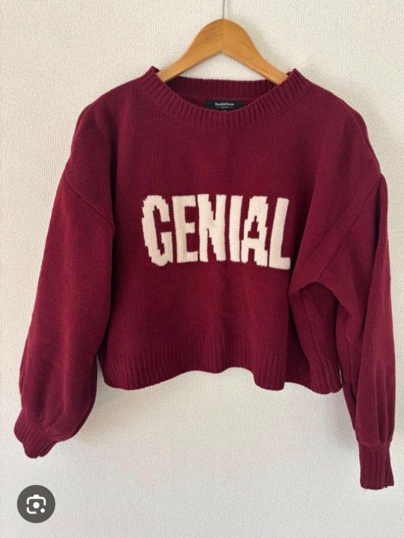 Doublefocus Burgundy “GENIAL” Cropped Knit Sweater (Category: Coats, Jackets and Outerwear) located in San Mateo. Submitted by sellbypelle (Listing ID 1468552919, Image 3). Description: Pre loved 🌸 Brand: Doublefocus L on tag Actual Measurements W: 23 (46 bust) L : 20 inch No Issue Location: Rizal 💰 Payment: GCash — pay first 📦 Shipping: + sf via J&T only 🗓️ Batch shipping: Once a week 💡 Actual color may vary slightly due to lighting and scr