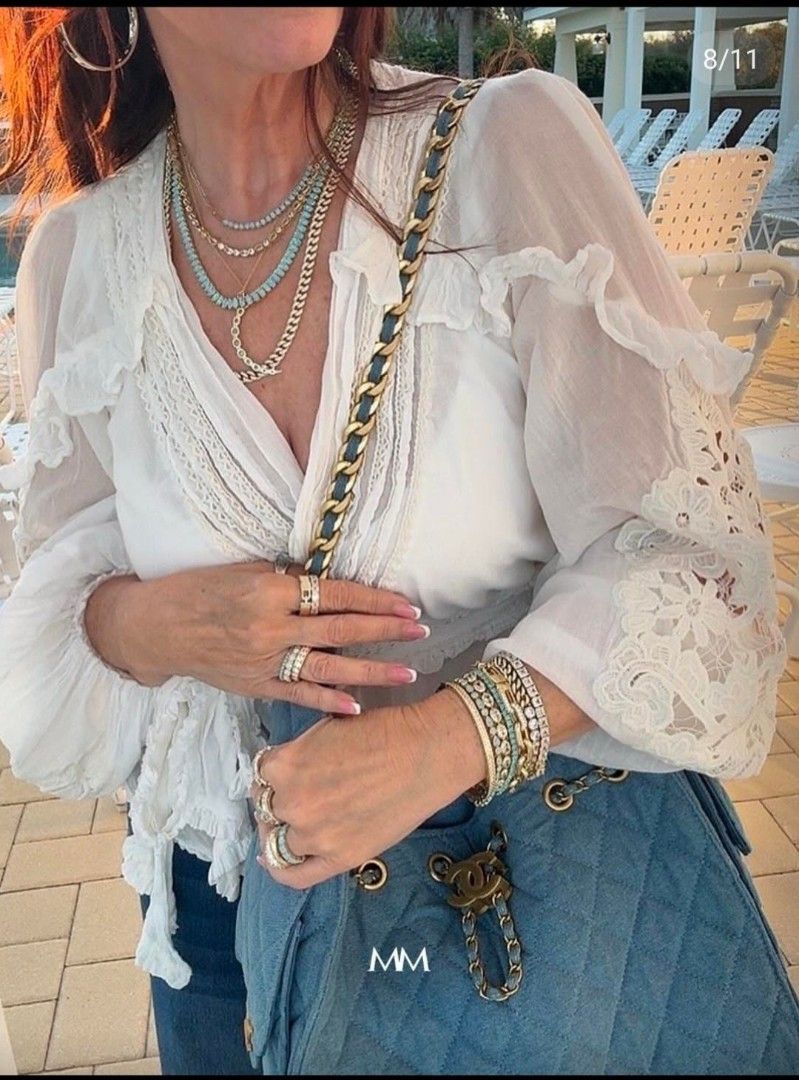 Farm Rio Cotton Wrap Top in White (Category: Blouses) located in Pagudpud. Submitted by altheacee063978 (Listing ID 1469030626, Image 2). Description: Farm Rio Cotton Wrap Top in White Size: S-m.