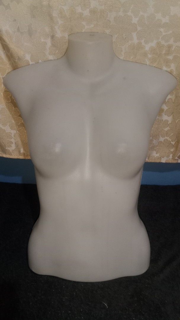 Female Torso Mannequin Display Form (Category: Blouses) located in Manila. Submitted by keisha1303 (Listing ID 1469121241, Image 2). Description: - Item: White plastic female mannequin torso - Condition: Clean and ready to use - Features: Lightweight, smooth finish, standard upper body shape - Best for: Online clothing photography, boutique display, and closet cleanouts - Mobility: Easy to move around and store.