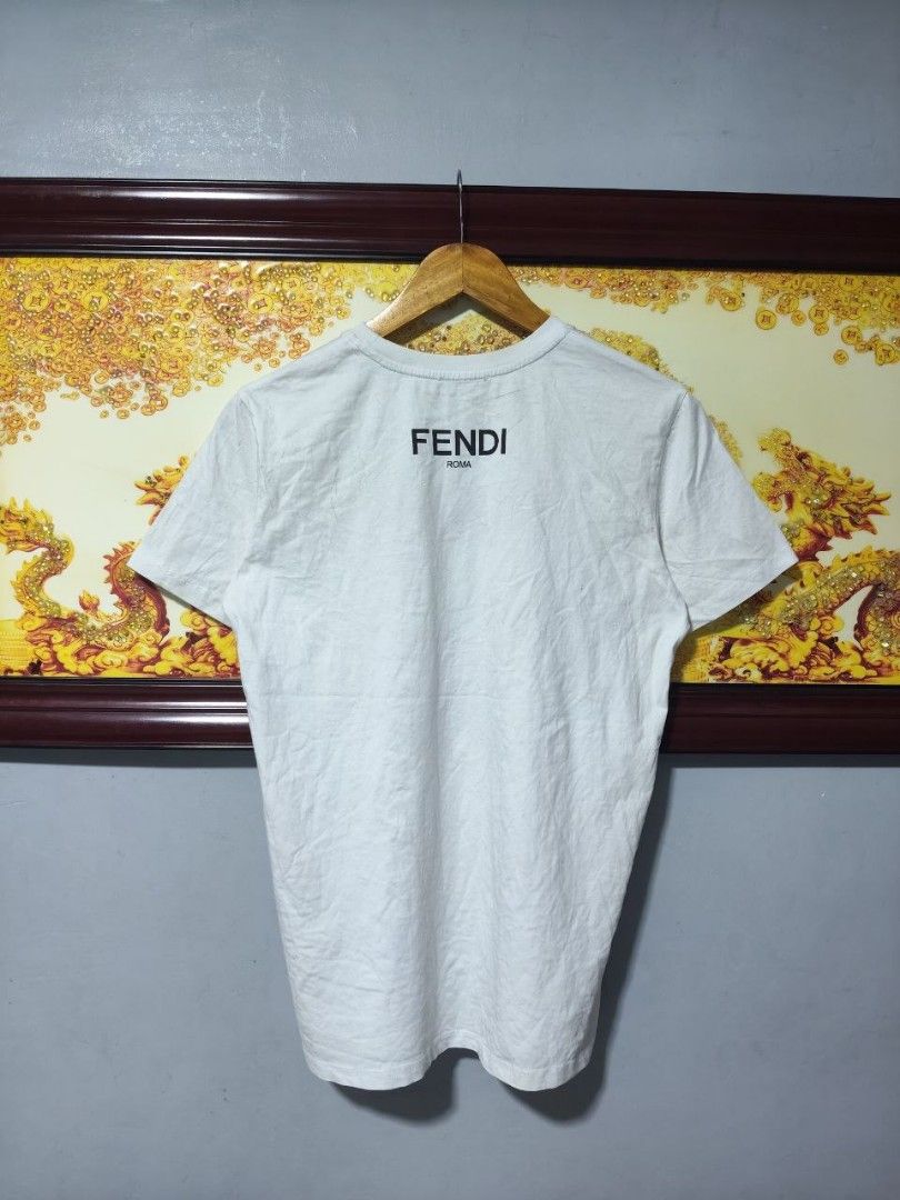 Fendi Gloria Lazer print (Category: Luxury Apparel) located in Paranaque City. Submitted by reymart_1 (Listing ID 1469111682, Image 2). Description: -This is a white Fendi Gloria Print T-Shirt featuring a black-and-white still graphic of Gena Rowlands from John Cassavetes's 1980 thriller Gloria, accented with red sequin embroidery spelling out "Gloria" across the top. -19x25 -like new condition -like new color rate -no flaws or stains -very good 