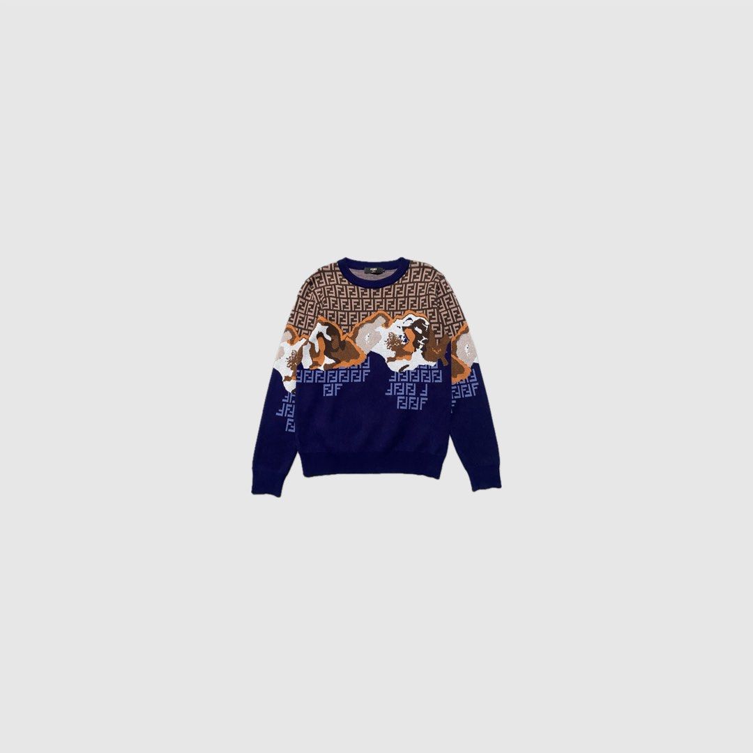 Fendi Monogram Knitted Sweater (Category: Longsleeves) located in Cavite. Submitted by kali_galleria (Listing ID 1468935218, Image 1). Description: Available 🏷️ Fendi Monogram Knitted Sweater • Like-New Condition: 9.9 • Color rate: 9.9 • Width: 18-19 • Length: 25 • Best Fit: S • Issue: 🏷️350 + SF “Thrift with your fingertip👆🏼”.
