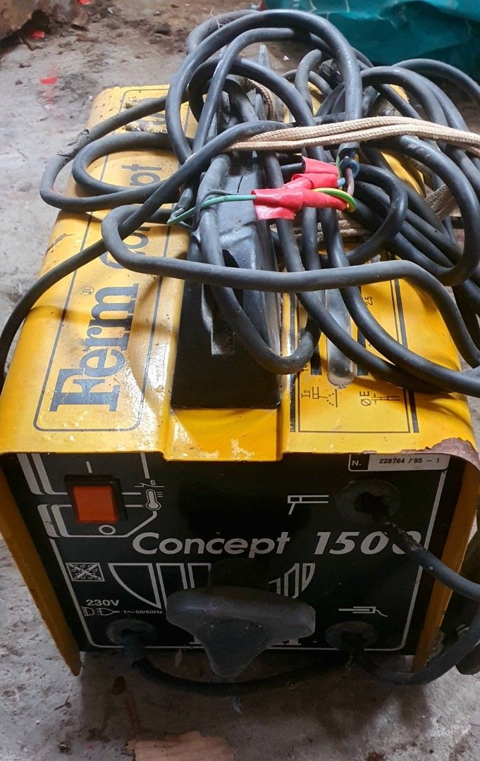 Ferm Concept 1500 Arc Welder (Category: Construction Tools & Equipment) located in Castillejos. Submitted by hornets0000 (Listing ID 1468974063, Image 1). Description: Ferm Concept 150 Welder (As-Is / For Sale) Description: Benta na po as-is. Para sa mga marunong mag-ayos o naghahanap ng piyesa. • Status: Matagal naka-stock. Hindi ko po alam gamitin at hindi ko marunong mag-testing. • Testing: Pwede ninyong i-test dito ngayon mismo (today) kung m