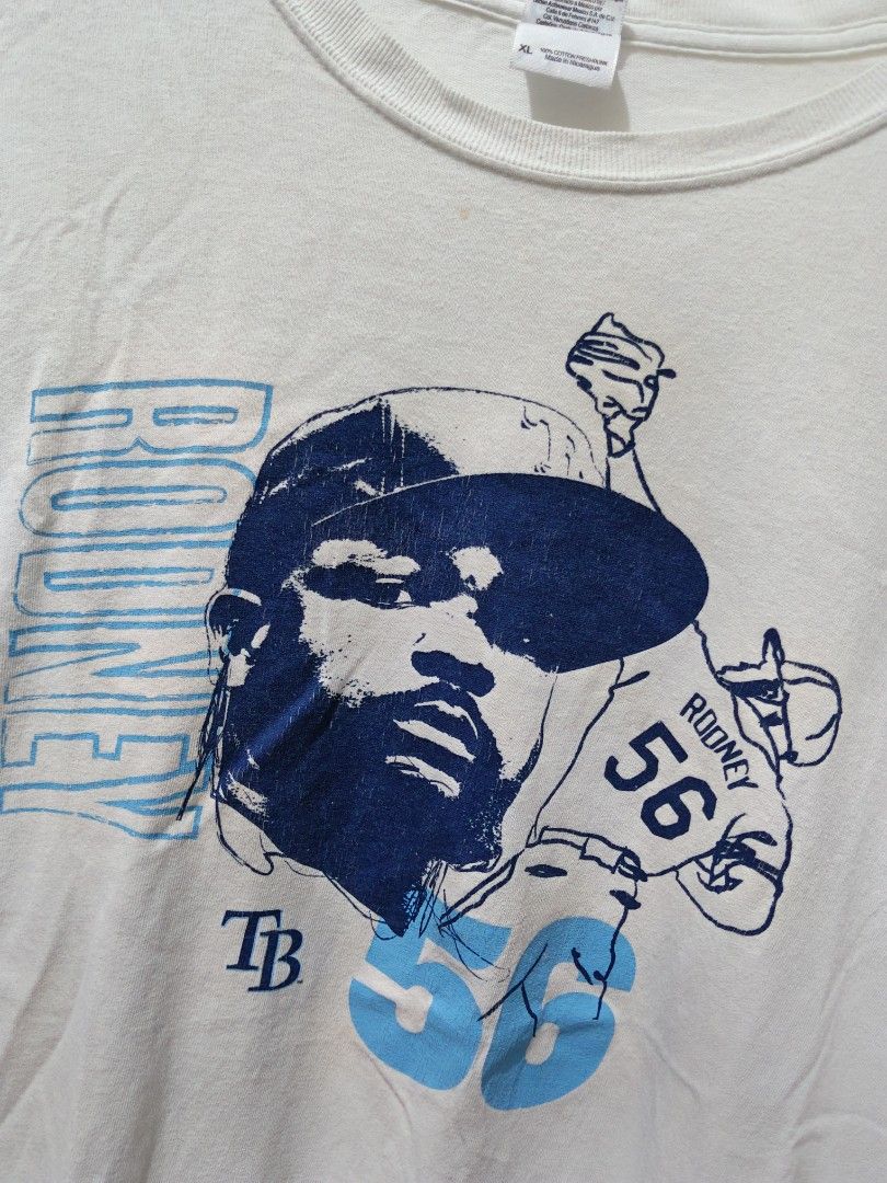 Fernando Rodney (MLB Tampa Bay Rays) (Category: Tshirts & Polo Shirts ) located in Taguig. Submitted by thriftedminds (Listing ID 1468956980, Image 2). Description: Item: Fernando Rodney (MLB Tampa Bay Rays)🔥 ‎Size: Gildan Heavy Cotton (XL) ‎Width: 24.5 ‎Length: 28.5 ‎Condition: Excellent ‎Issue: Dot stain, Hairline, Need Wash DM to purchase 📩.