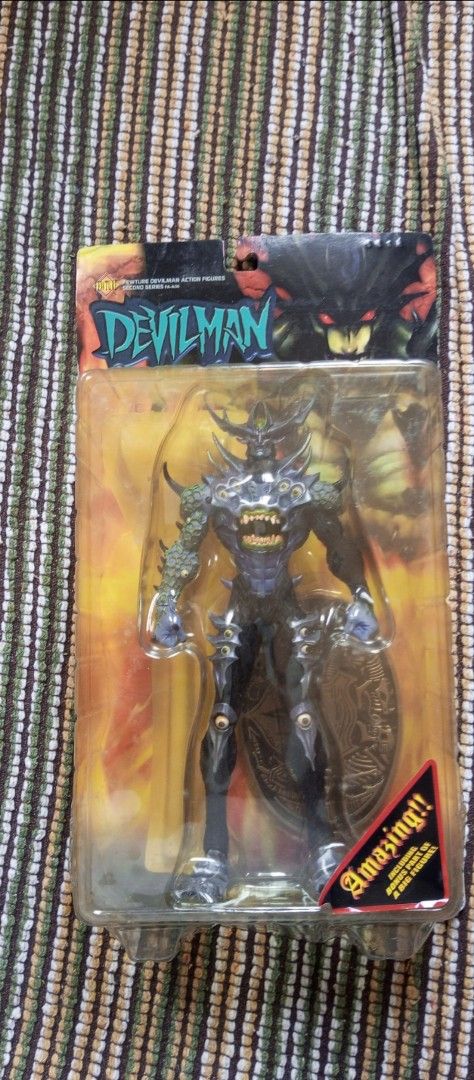Fewture Devilman Second Series Zann Action Figure (Category: Figurines & Statues) located in Victorias. Submitted by tobylacua26871 (Listing ID 1468966248, Image 1). Description: - Item: Zann Action Figure (Fewture Devilman Second Series) - Creators: Sculpted by Tuji Oniki, original comic by Go Nagai - Features: Includes figure base and a mouth on the chest that moves with action - Series: Part of a 10-figure collection - Condition: Brand new, un