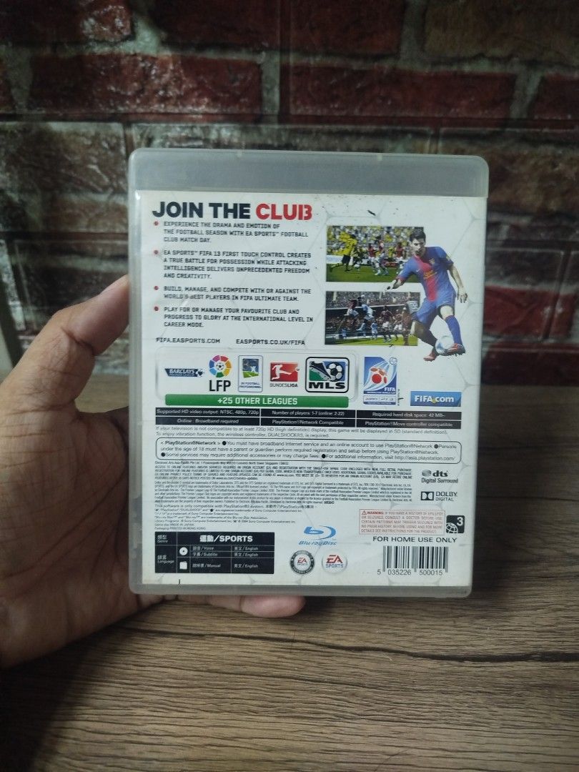 FIFA 13 for PlayStation 3 PS3 (Category: PlayStation) located in Binan City. Submitted by pumpkiiin02 (Listing ID 1468985467, Image 2). Description: - Title: FIFA 13 - Platform: PlayStation 3 (PS3) - Condition: Tested and working, clean disc surface - Inclusion: Original case, cover art, and manual insert - Details: Region code and barcodes intact, features Lionel Messi on cover - Perfect for sports game fans and collectors!.