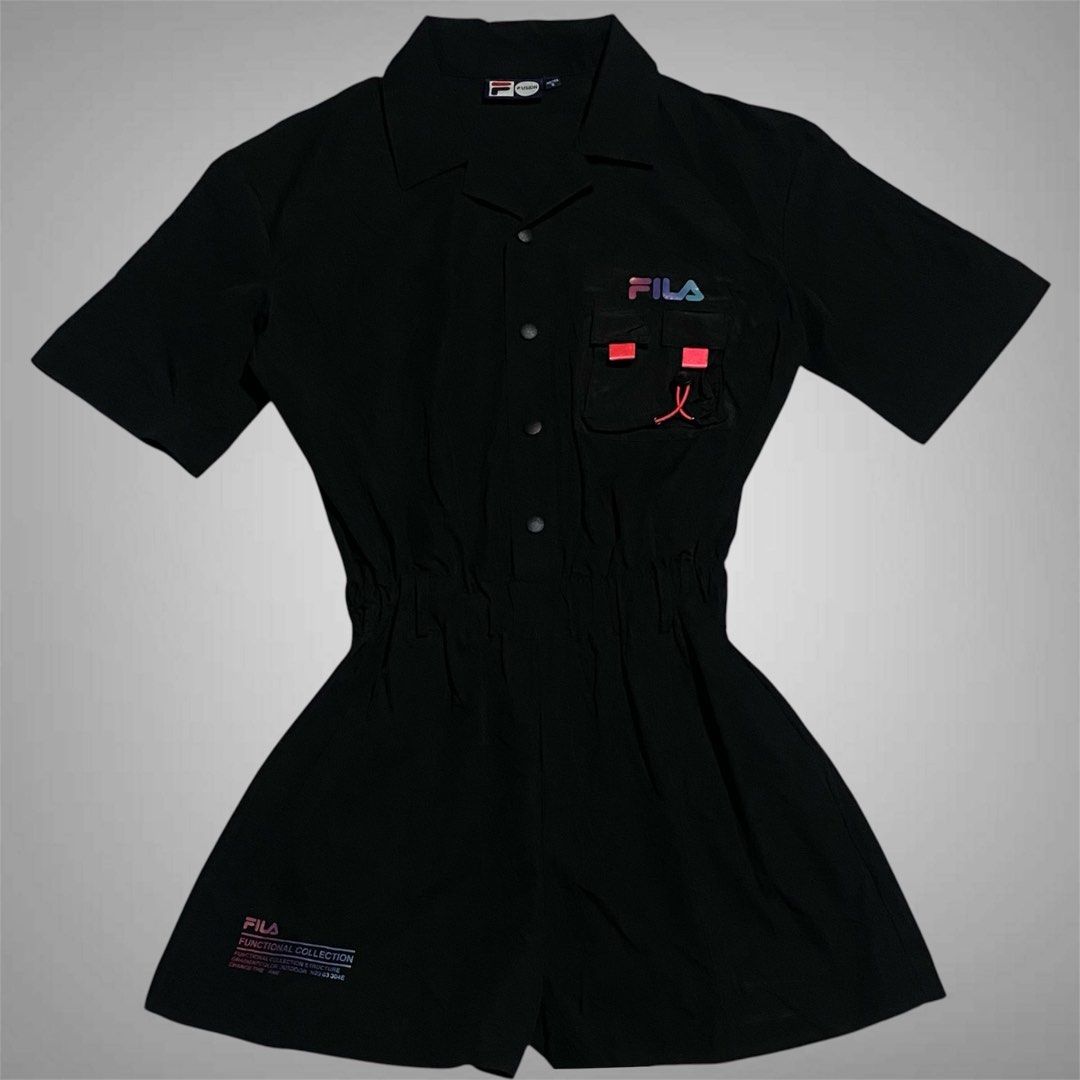 Fila Romper Set (Category: Rompers) located in Mabalacat. Submitted by stellargarments (Listing ID 1469007440, Image 2). Description: Length : 33 Size : 24-28 Width armpit to armpit : 20 Condition : very comfy & smooth on skin medjo lukot pa po need wash fresh from bale color may vary due to lighting.