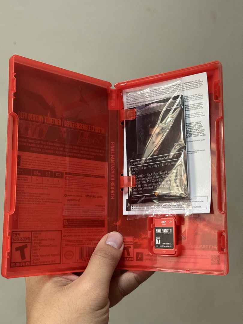 Final Fantasy 7 Rebirth (Category: Nintendo) located in Bacoor. Submitted by dreloxx (Listing ID 1468956733, Image 2). Description: - Unsealed (SWITCH 2 Only) - Cover is just flipped. The original box cover is just behind this full cover art - Includes the Zack card - Negotiable - Lalamove to be booked and paid by Buyer.
