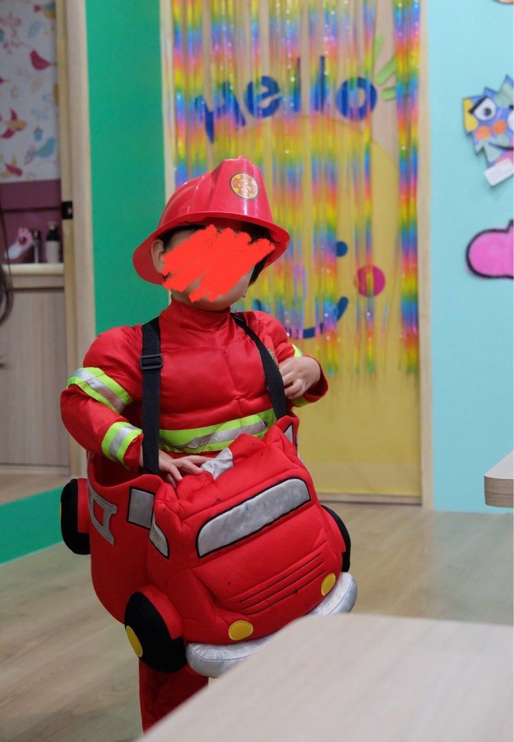 Fireman Costume with Firetruck (Category: Kids Wardrobes & Storage) located in Paranaque City. Submitted by closetclub308 (Listing ID 1469074525, Image 1). Description: Fireman and Firetruck (carters) Costume Well used With flaws but still in good condition Can send photos of my son when worn Best fits 2-3yo.