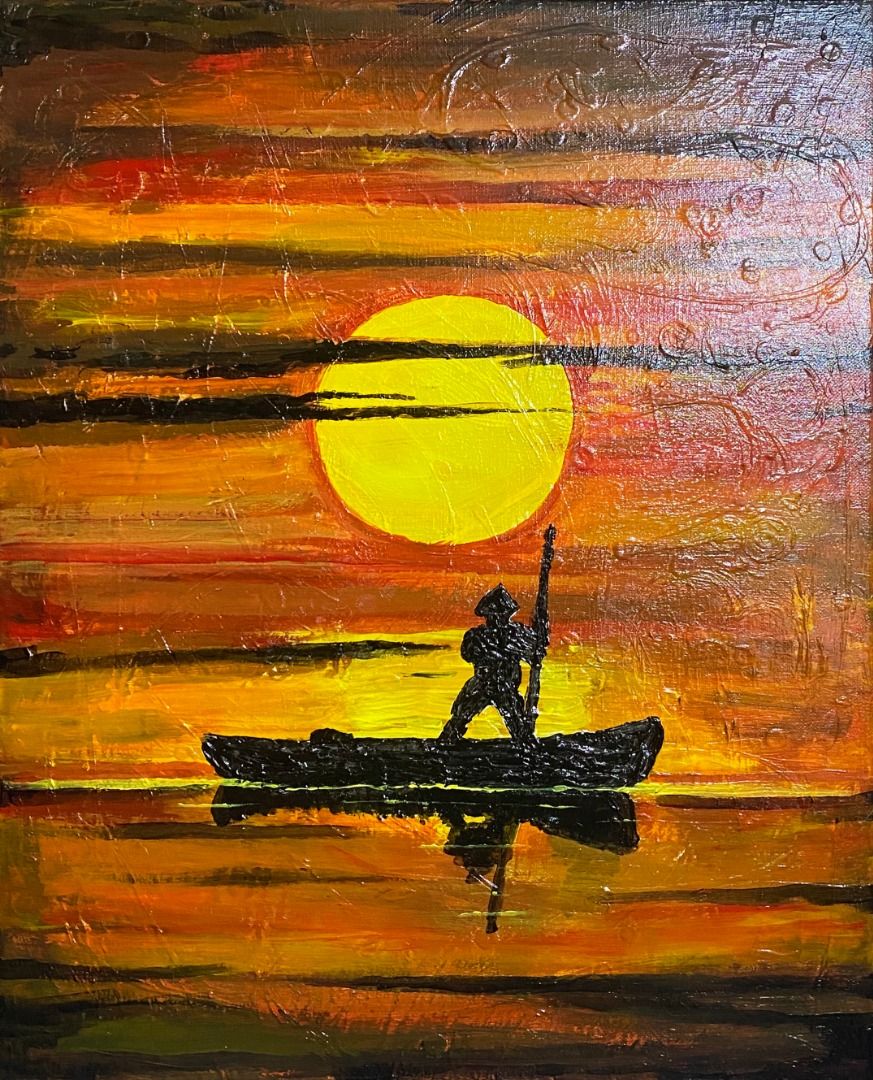 Fisherman Series #1 - Vic Bicomong (Category: Art & Prints) located in Taguig. Submitted by drybrushgallery (Listing ID 1468955340, Image 1). Description: Fisherman Series #1 Vic Bicomong, 2025 Acrylic on Canvas Artwork Dimension: 20" x 16" with Certificate of Authenticity PM FOR INQUIRY 0917 565 2917 .