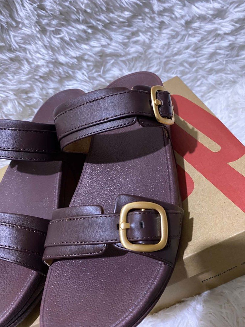 FitFlop Lulu Buckle leather (Category: Flats & Sandals) located in Caloocan City. Submitted by iwa_017 (Listing ID 1468940035, Image 2). Description: FitFlop Lulu Adjustable-Buckle Leather Slides in the color Chocolat. Original price around 7,195 Size US 08 used once good as new comes with original box and eco bag bought from official store.