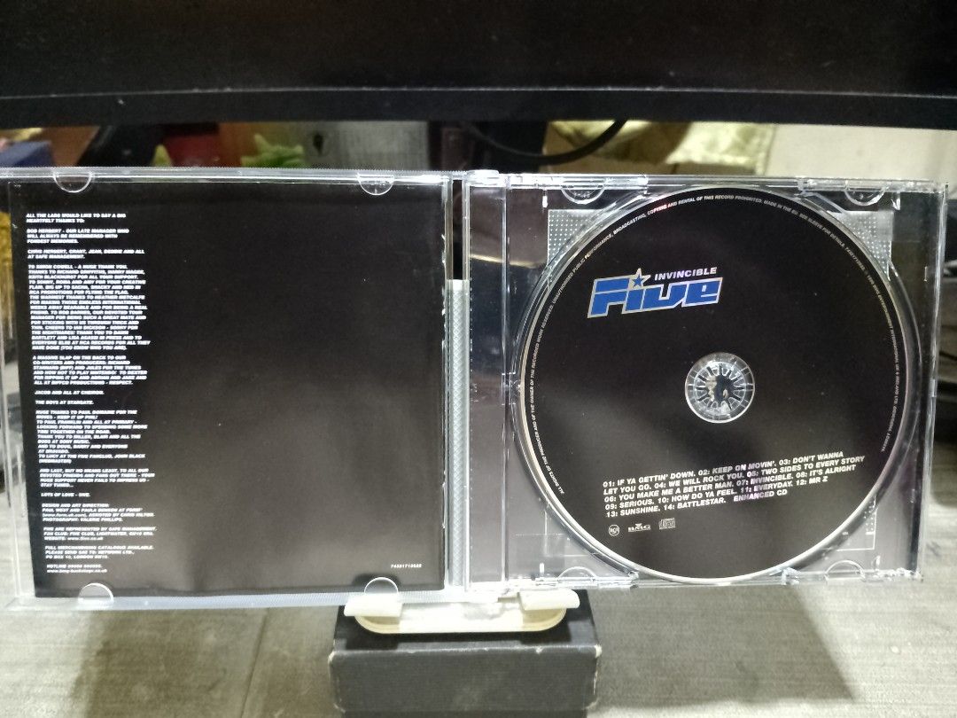 Five cd - Five Invincible cd album (Category: CDs & DVDs) located in Valenzuela. Submitted by salvatore-888 (Listing ID 1469007907, Image 2). Description: 💽Five INVINCIBLE cd Album. 💽BRAND NEW - imported from London, U.K. 💽Original CD album 💽in Great & Perfect Condition. 💽Payment First Policy. 💽Via LBC ang shipping - FREE SHIPPING.