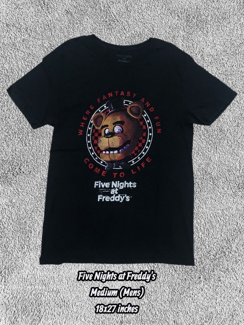 Five Nights at Freddy's Black Graphic Tee Medium (Category: Tshirts & Polo Shirts ) located in Cebu City. Submitted by thrifthuntsph (Listing ID 1469036210, Image 1). Description: .