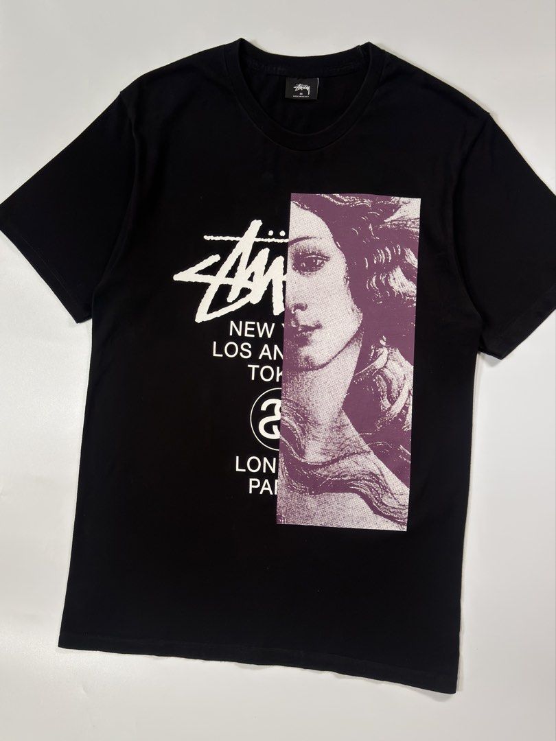 For sale (Category: Tshirts & Polo Shirts ) located in Marikina City. Submitted by skkagawad041591 (Listing ID 1468954083, Image 2). Description: Stussy worldtour venus Size medium Dimension Width 19 | Length 30 Like new Flaws : Minir hairlines check pics.
