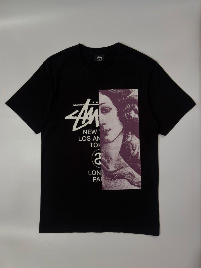 For sale (Category: Tshirts & Polo Shirts ) located in Marikina City. Submitted by hsatstnemesabeht (Listing ID 1468954807, Image 1). Description: Stussy worldtour venus Size medium Dimension Width 19 | Length 30 Like new Flaws : Minir hairlines check pics.