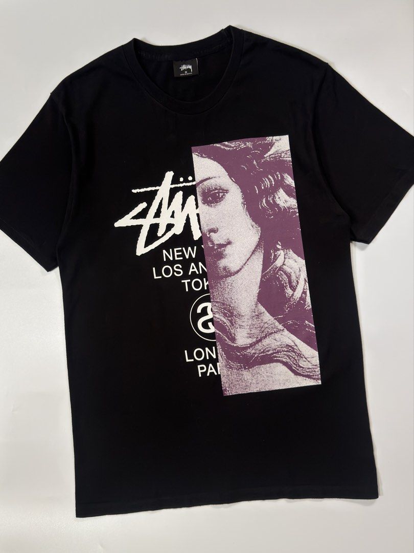 For sale (Category: Tshirts & Polo Shirts ) located in Marikina City. Submitted by hsatstnemesabeht (Listing ID 1468954807, Image 3). Description: Stussy worldtour venus Size medium Dimension Width 19 | Length 30 Like new Flaws : Minir hairlines check pics.