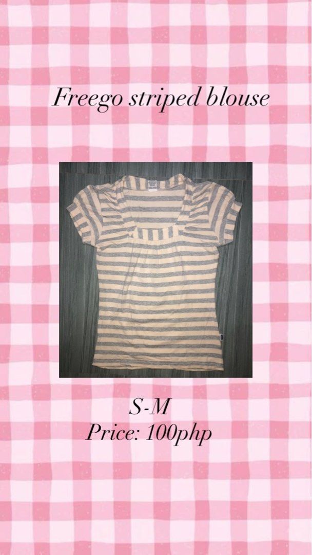 Freego Striped Blouse (Category: Blouses) located in Quezon City. Submitted by wsgsue (Listing ID 1468951623, Image 1). Description: .