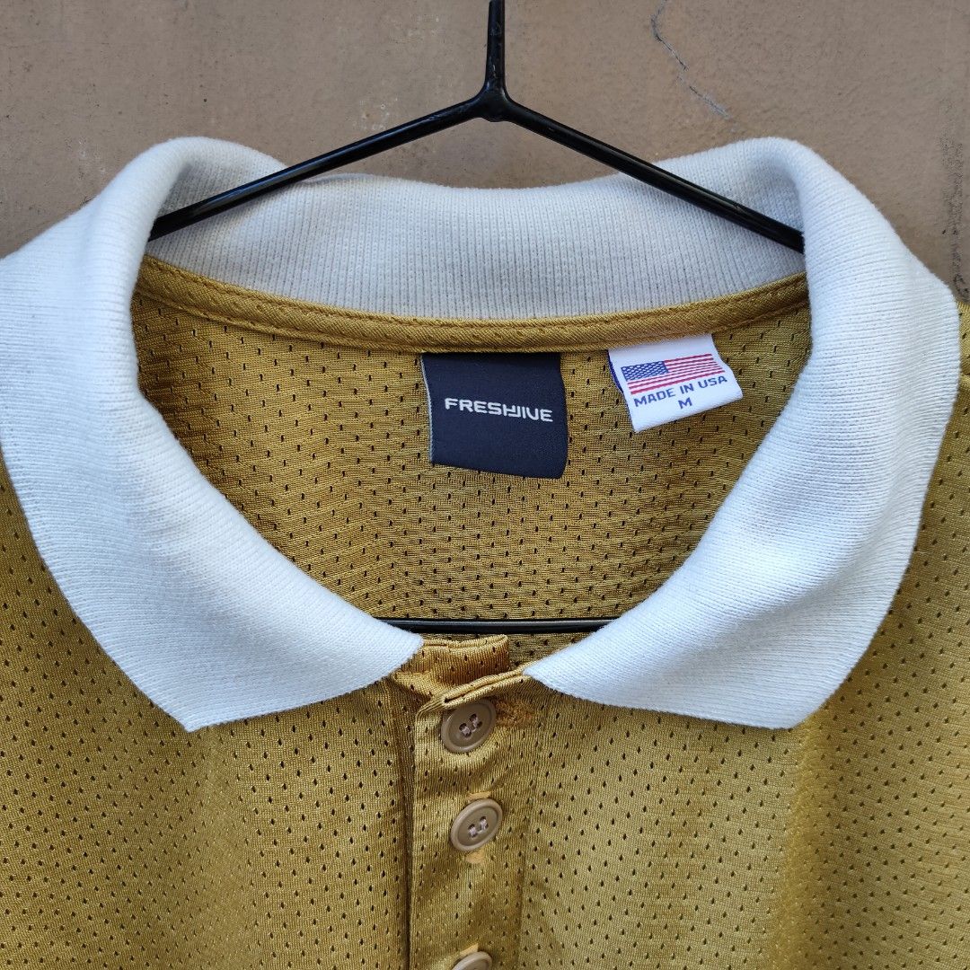 Freshjive Mesh Polo Jersey (Category: Tshirts & Polo Shirts ) located in Quezon City. Submitted by stashbyharun (Listing ID 1468996566, Image 3). Description: medium on tag fits large to xl .