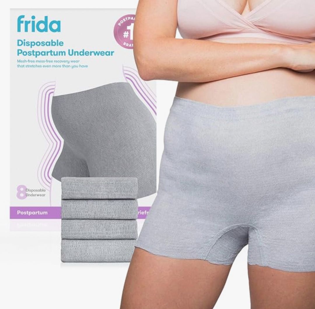Frida Disposable Postpartum Underwear 8pcs (Category: Maternity Care) located in San Juan City. Submitted by joankat17 (Listing ID 1468991305, Image 1). Description: - Mesh-free postpartum recovery wear for ultimate comfort - High-waisted design stretches securely and holds pads in place - Breathable fabric keeps you cool and controls odor all day - Super soft material gentle on sensitive skin - Multiple pairs included in every box RFS: Extra.