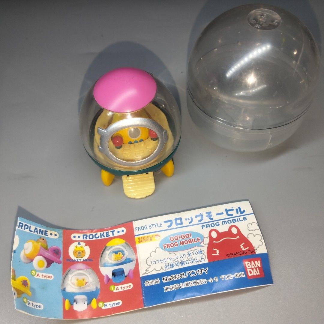 FROG STYLE ROCKET 2002-2006 (Category: Vintage Collectibles) located in Manila. Submitted by ramiafern (Listing ID 1468941267, Image 1). Description: FROG STYLE COLLECTION - with gashapon ball and mini paper - as is sa controller pero pwede pa madikitan San Mateo Rizal J& express Gcash.