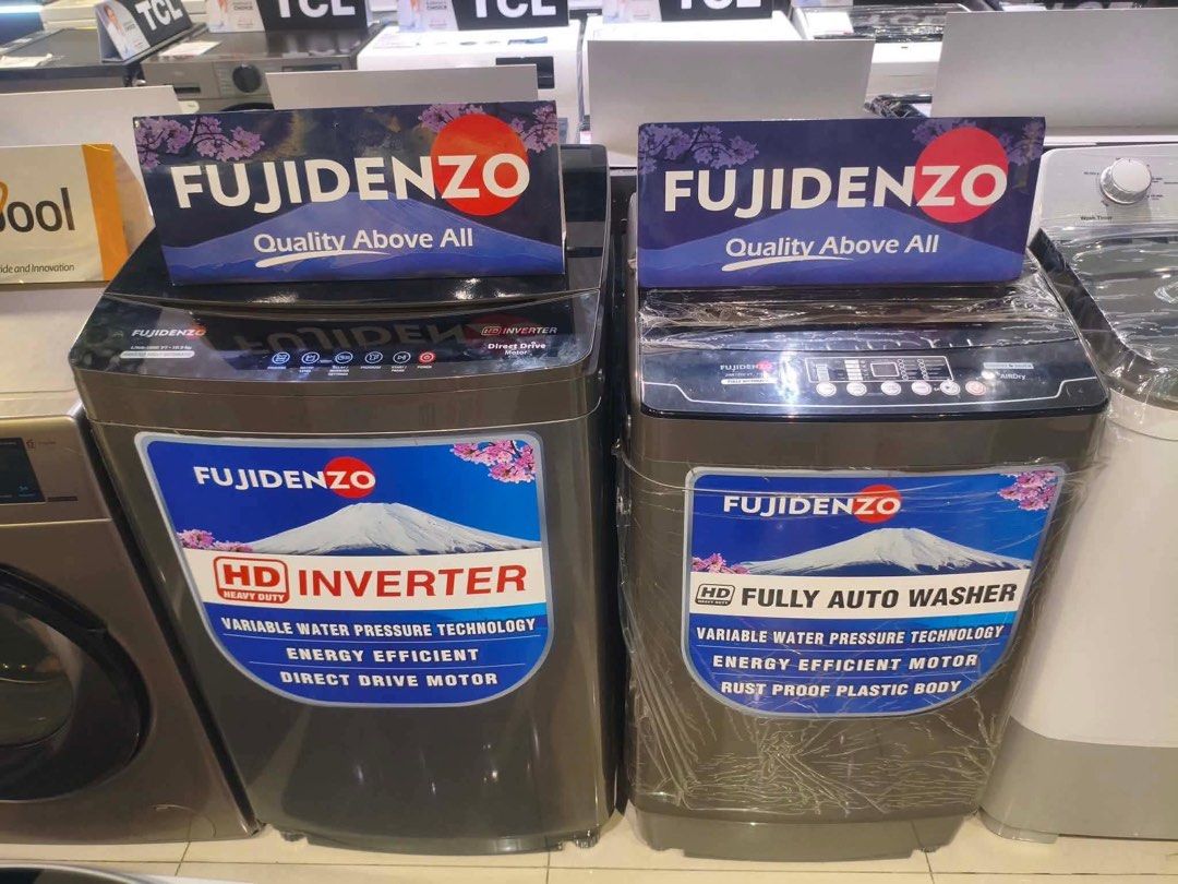 FUJIDENZO TOP LOAD WASHING MACHINE (Category: Washing Machines and Dryers) located in Quezon City. Submitted by maryann.dimalanta (Listing ID 1469101113, Image 1). Description: Fujidenzo Top Load Washing Machine jwa-6000VT- 9,000 JWA-6500VT-10,000 JWA-7500VT-11,000 JWA-8500VT-12,500 IJWA8800VT - 15,000 IJWA1050VT -17,700 IUSW-1500M-24,500 Brand new and sealed with warranty and receipt 7 days outright replacement on factory defect with proven defe