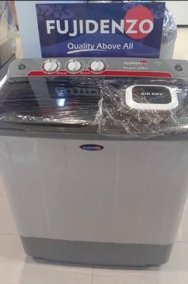 FUJIDENZO TWIN TUB WASHING MACHINE (Category: Washing Machines and Dryers) located in Quezon City. Submitted by maryann.dimalanta (Listing ID 1469100826, Image 1). Description: FUJIDENZO TWINTUB WASHING MACHINE JWT601 CASH 6,700 JWT701 CASH 7,900 JWT801 CASH 8,000 JWT1100 CASH 10,600 JWT1400 CASH 12,500 JWT-902 cash 8,800 JWT-1002SS CASH 9,900 JWT-1202SS CASH 10,800 Brand new and sealed with warranty and receipt 7 days replacement on factory defe