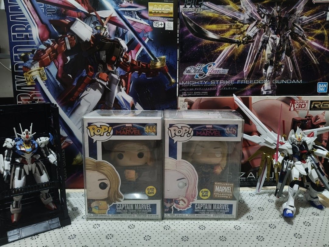 FUNKO POP CAPTAIN MARVEL VARIANTS GITD (Category: Figurines & Statues) located in Marikina City. Submitted by iamkurbiii (Listing ID 1468992745, Image 1). Description: #444 CAPT. MARVEL PRICE: 800 CONDITON: 9.5/10 WITH DICE PROTECTOR BOX #446 CAPT. MARVEL (MARVEL CORP. EXCLUSIVE) PRICE: 1,200 CONDITION: 9.5/10 WITH BOSS PROTECTOR BOX BUNDLE: 1,800 MODE OF PAYMENT - GCASH - GO TYME - BDO.