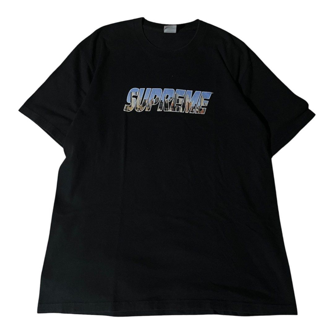 FW23 Supreme Gotham Tee (AUTHENTIC) (Category: Tshirts & Polo Shirts ) located in Calabanga. Submitted by benjiebaudelaire_13 (Listing ID 1469090470, Image 1). Description: L ON TAG 22x29 9.3 COLOR RATE Minimal hairlines GOOD CONDITION.