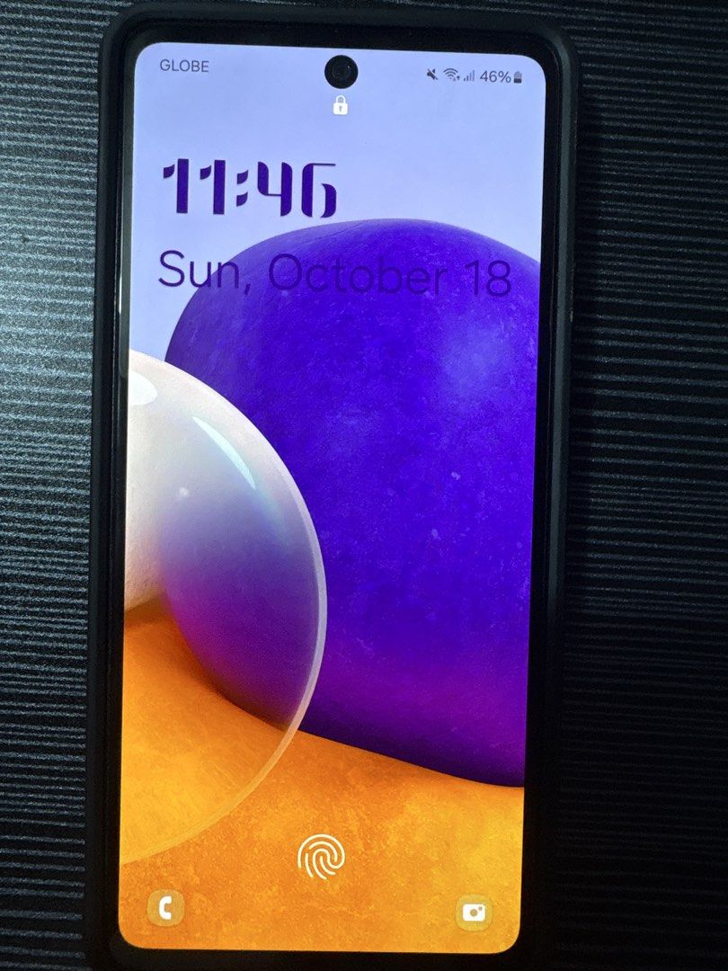 Galaxy A72 |256GB + 8GB (Category: Samsung) located in Caloocan City. Submitted by leigh1 (Listing ID 1468958960, Image 2). Description: - Brand/Model: Samsung Galaxy A72 - Storage & Memory: 256GB storage + 8GB RAM - Condition: 0.5 lense missing, comes with a heavy-duty protective case - Inclusions: Original retail box included - Features: Vibrant display, multi-lens rear camera setup, and responsive on-screen fingerprint scanner.