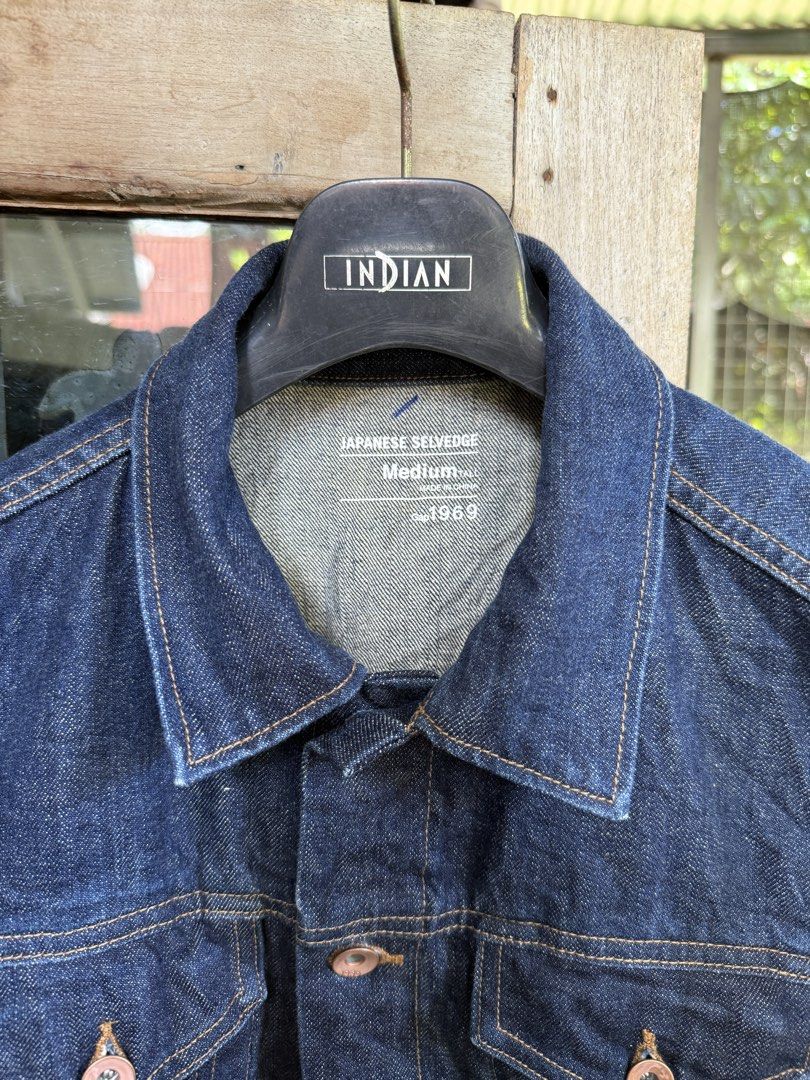 GAP 1969 Japanese Selvedge Denim Jacket (Category: Coats, Jackets and Outerwear) located in Manolo Fortich. Submitted by thriftacktoe34 (Listing ID 1468985967, Image 2). Description: Excellent condition Color rate 9.5/10 Size Medium Tall Dimes W21 x L25 Issue: fades check last 3 pics.