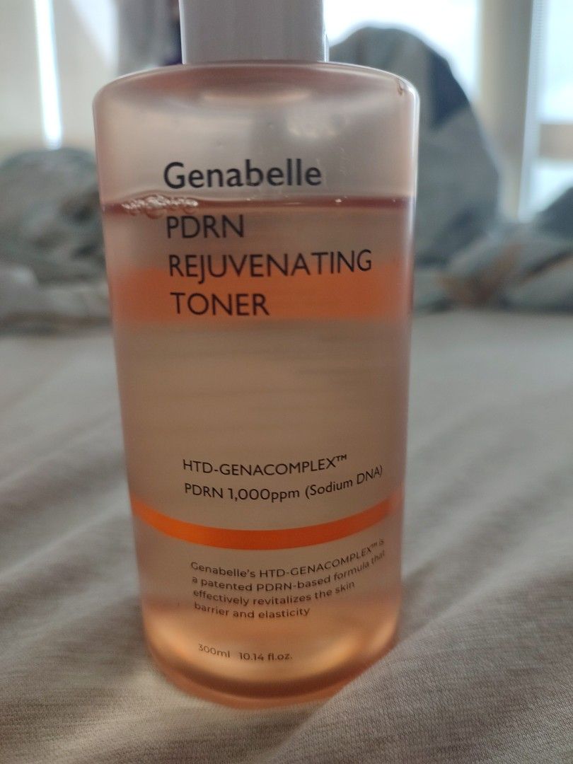 Genabelle PDRN Rejuvenating Toner (Category: Face Care) located in Pasig City. Submitted by tidymycloset (Listing ID 1469011290, Image 1). Description: Recently opened. More than 2/3 product remaining. One of the most soothing toners, gentle and hydrating. Originally bought for ₱ 1800+ at Watsons. RFS: quick decluttering. Courier booking is to be arranged by the buyer. For pick up only. 📍 Eastwood City, Quezon City.