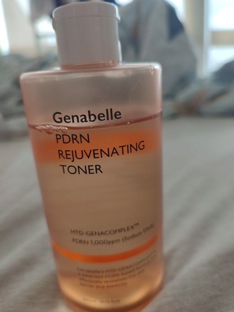 Genabelle PDRN Rejuvenating Toner (Category: Face Care) located in Pasig City. Submitted by tidymycloset (Listing ID 1469011290, Image 2). Description: Recently opened. More than 2/3 product remaining. One of the most soothing toners, gentle and hydrating. Originally bought for ₱ 1800+ at Watsons. RFS: quick decluttering. Courier booking is to be arranged by the buyer. For pick up only. 📍 Eastwood City, Quezon City.