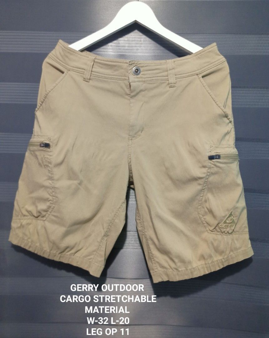 Gerry Outdoor Cargo Stretchable Shorts (Category: Shorts) located in Manila. Submitted by thecomftrift.co (Listing ID 1468978567, Image 1). Description: - Brand: Gerry Outdoor - Color: Beige - Material: Stretchable for comfortable movement - Features: Multiple secure zip pockets on the sides - Condition: Clean, excellent, and ready to wear.