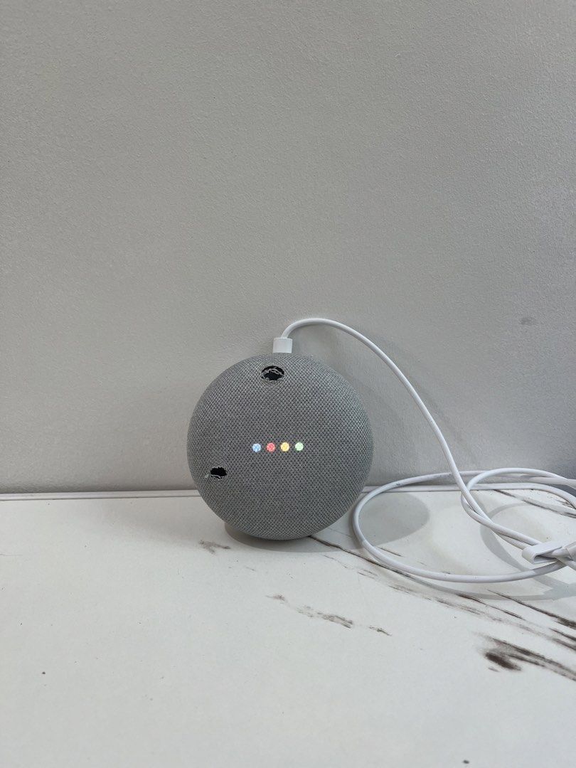Google Home Mini (1st gen) smart speaker (Category: Soundbars, Speakers & Amplifiers) located in Bacacay. Submitted by aiksgoods (Listing ID 1469110597, Image 1). Description: Google Home Mini (1st gen) smart speaker With visible tears.