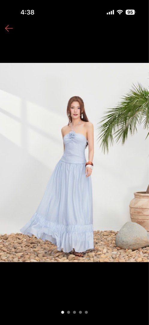 gout de jun light blue halter neck maxi dress (Category: Dresses) located in Caloocan City. Submitted by michaelaspreloved__ (Listing ID 1469029546, Image 3). Description: worn once only 🩵 bought in vietnam for around 2,600 pesos!.