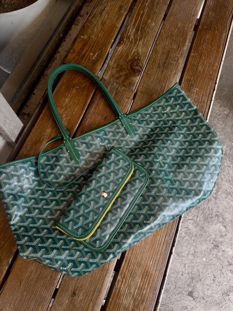 Goyard St Louis PM in Vert/Green (Category: Luxury Bags & Wallets) located in Manila. Submitted by anotherbagclub (Listing ID 1469087049, Image 1). Description: Authentic Goyard St Louis PM in Vert Complete set with dust bag, detachable pouch, store receipt Excellent Condition Open to hearing reasonable offers Sure buyers, DM for more photos ✨.