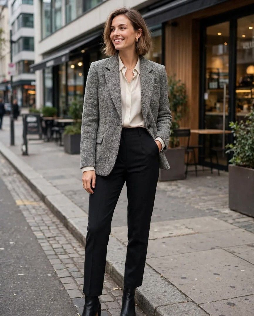 Grey Blazer for Ladies (Category: Coats, Jackets and Outerwear) located in Las Pinas. Submitted by apples_here (Listing ID 1468990894, Image 2). Description: Slightly used Medium Grey Padded Full lining - satin lining With pockets on both sides.