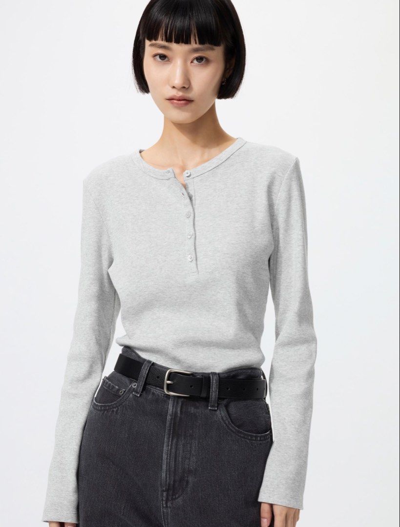 grey henley longsleeve shirt (Category: Longsleeves) located in Muntinlupa City. Submitted by konmaried (Listing ID 1469111643, Image 1). Description: Free sf.