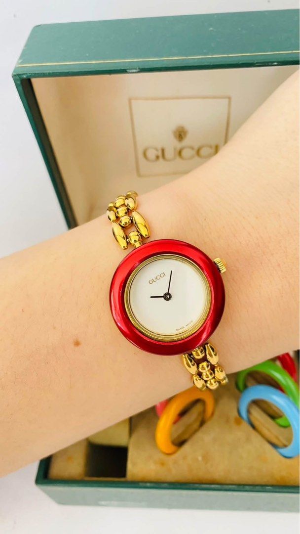 G.U.C.C.I Interchangeable Bezel Watch (Category: Women's Watches) located in Manila. Submitted by annafinds (Listing ID 1469054582, Image 3). Description: ₱22,800 Auth G.U.C.C.I Interchangeable Bezel Watch for Ladie’s -Interchangeable Bezel -Swiss Made -Stainless Steel -Small to Medium Wrist Size -Quartz Movement -All Original -In Excellent Condition DM for Offers and other Inquiries💌 📌Disclaimer:📌 I Claim to be a Legit Watch Reseller. All Pro
