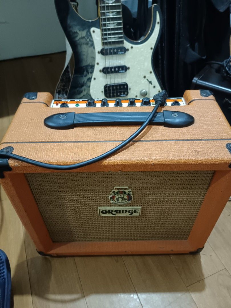 Guitars, amplifiers, and gig bags bundle (Category: Musical Instruments) located in Quezon City. Submitted by giox315 (Listing ID 1469151449, Image 2). Description: - All-in-one electric guitar practice bundle - Includes multiple electric guitars, soft cases, and cables - Features popular practice amps: Orange, Fender, and NUX Acoustic - Fully tested: everything powers up and works normally - Normal cosmetic wear from room practice (I am a music 