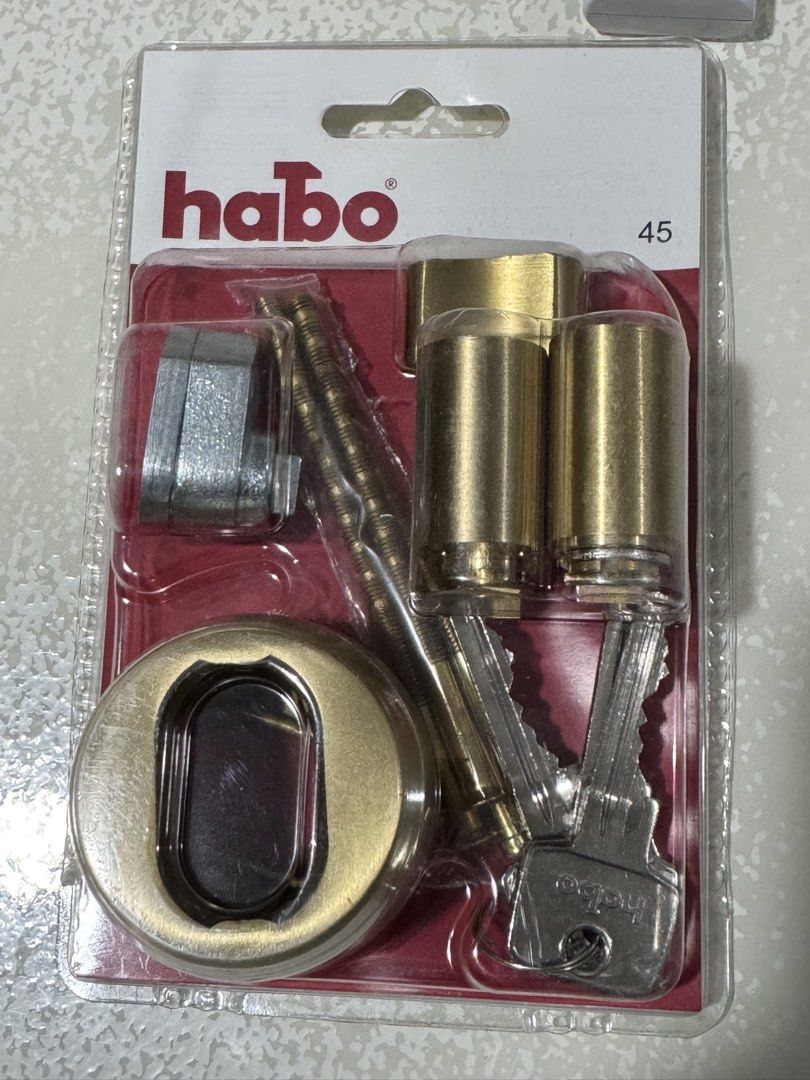 Habo Lock Cylinders and Hardware Assortment Pack (Category: Locks, Doors & Gates) located in Cavite. Submitted by marcuz1316 (Listing ID 1469053126, Image 2). Description: - Brand new, unopened Habo lock cylinders and hardware packs - Available finishes: Brass and silver - Each set includes: Keys, mounting screws, and escutcheon rings - Ideal for door lock installations and replacements - Available for individual purchase or as a whole lot - Stan