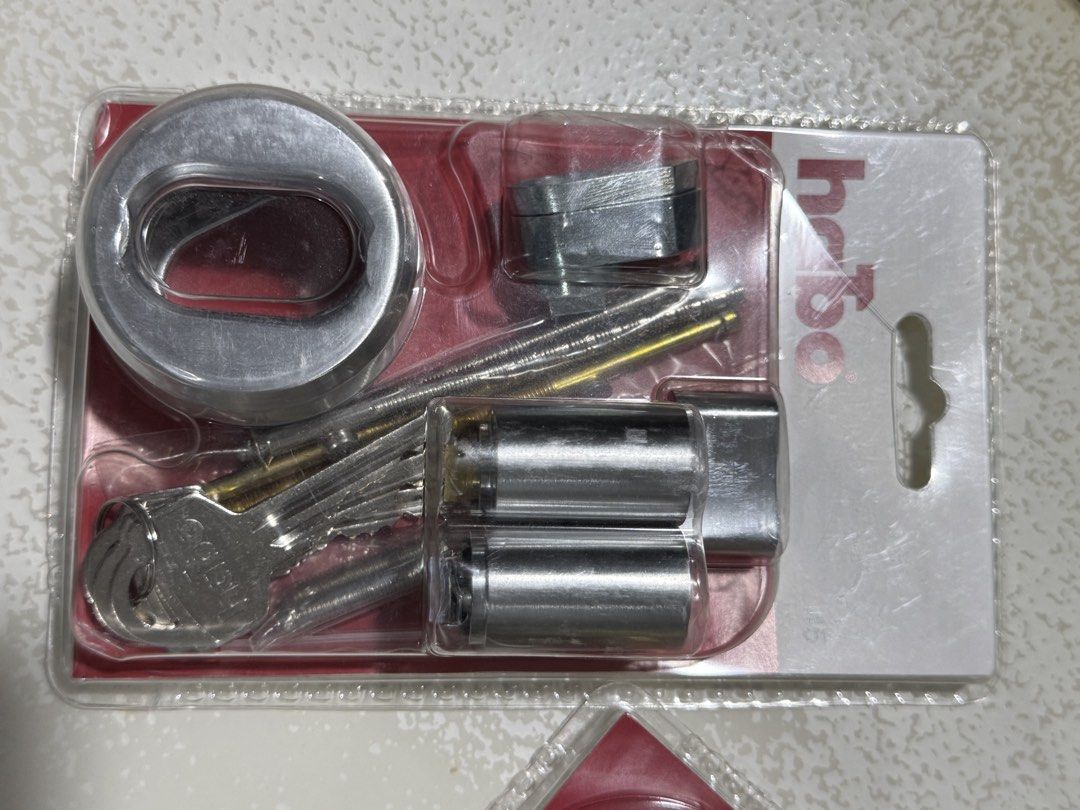 Habo Lock Cylinders and Hardware Assortment Pack (Category: Locks, Doors & Gates) located in Cavite. Submitted by marcuz1316 (Listing ID 1469053126, Image 3). Description: - Brand new, unopened Habo lock cylinders and hardware packs - Available finishes: Brass and silver - Each set includes: Keys, mounting screws, and escutcheon rings - Ideal for door lock installations and replacements - Available for individual purchase or as a whole lot - Stan
