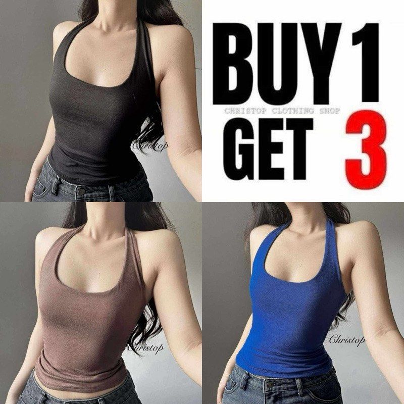 Halter top (Category: Sleeveless) located in Manila. Submitted by happycrystal_c07245 (Listing ID 1469084719, Image 1). Description: cristop BUY 1 GET 3 (TOTAL OF 3 PCS) THERESE HALTER CROPTOP WOMENSWEAR pm me for more order link.