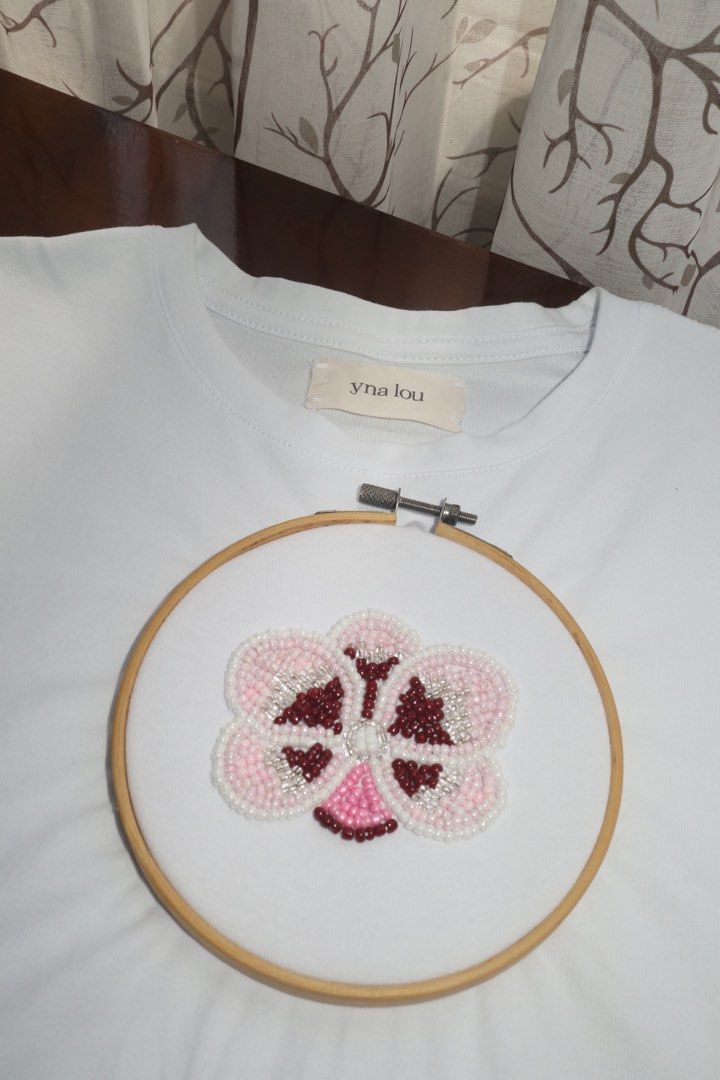 [Handmade] Orchid Beaded Baby Tee (Category: Shirts) located in Mandaue City. Submitted by fromynalou (Listing ID 1468988440, Image 2). Description: send me a message if you want a custom beaded top :) ig: @fromynalou.