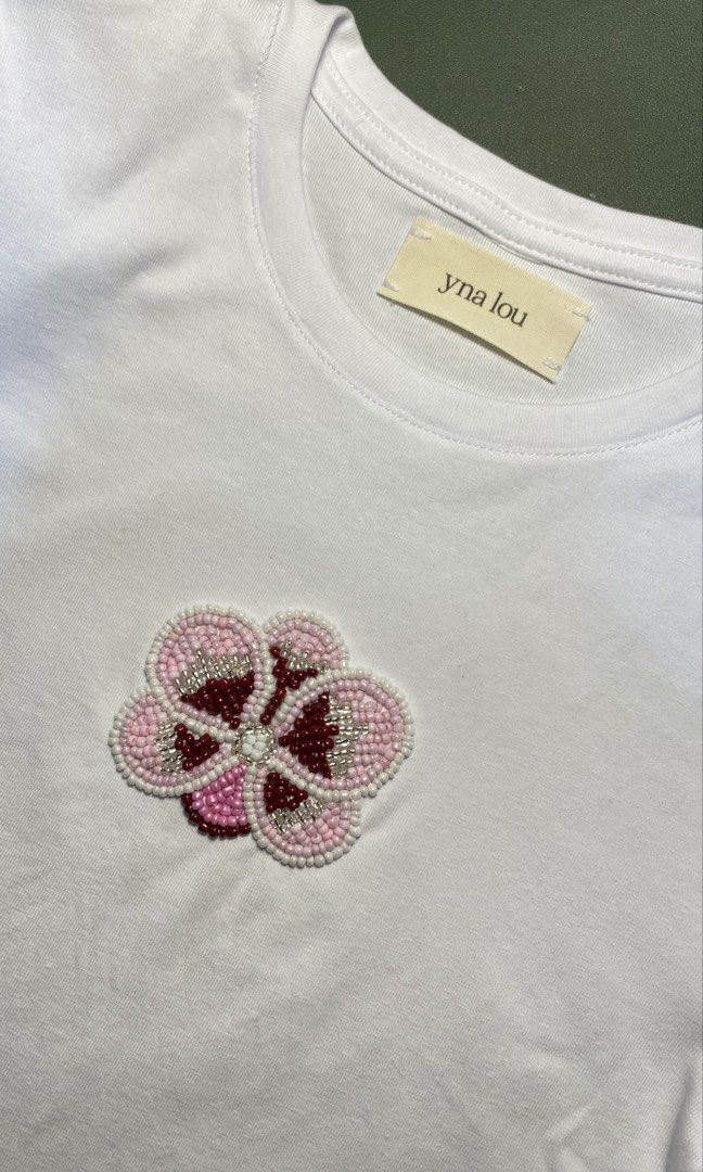 [Handmade] Orchid Beaded Baby Tee (Category: Shirts) located in Mandaue City. Submitted by fromynalou (Listing ID 1468988440, Image 1). Description: send me a message if you want a custom beaded top :) ig: @fromynalou.