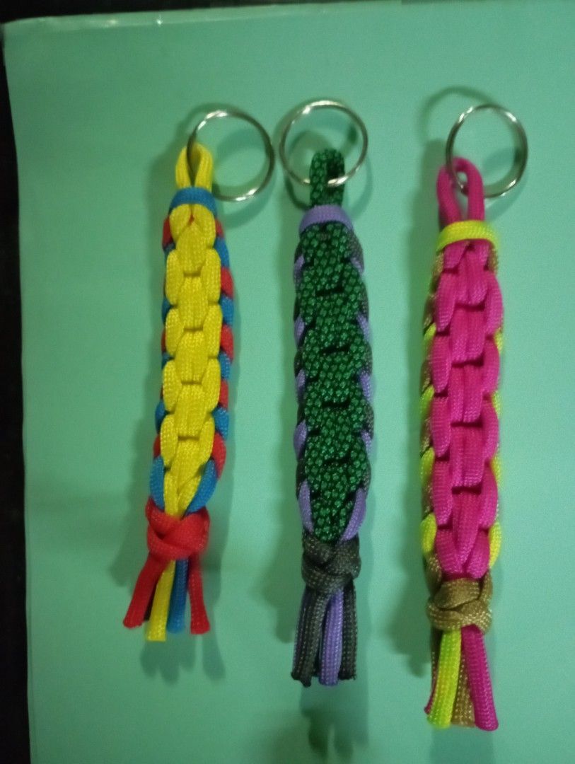 Handmade Paracord Keychains Various Color Combinations (Category: Handmade Craft) located in Meycauayan. Submitted by issasvillaflores (Listing ID 1469090631, Image 2). Description: - Handmade paracord keychains - Equipped with solid metal split rings and lobster clasps - Versatile use for keys, bags, or zipper pulls - Multiple styles, patterns, and colorways available - Send a message to choose your favorite design.