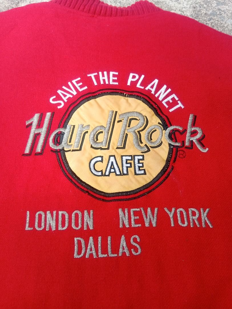 Hard Rock Cafe Varsity Jacket Red Black (Category: Coats, Jackets and Outerwear) located in Angeles City. Submitted by ronnymanzano (Listing ID 1468978981, Image 3). Description: Good and Well maintained Condition 9/10 Color Rate: 9/10 Issue: tag has cut (see last photo) 22*26.