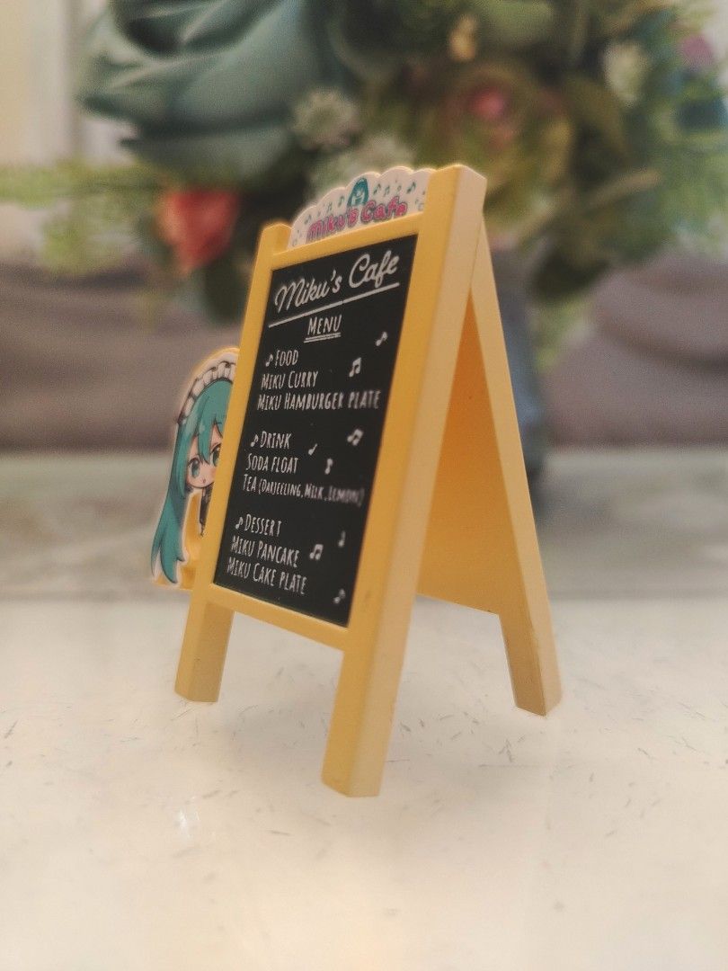 Hatsune Miku Cafe Menu Miniature Display (Category: Character Goods) located in San Fernando. Submitted by jpmarketplace2023 (Listing ID 1469050224, Image 2). Description: 💚 All items are authentic from Japan. 💛 MOP: GCash (❌️ GCash Protect) 🩵 MOD: LBC only (❌️ S. Checkout, COD, COP) 💙 Meet-up: Vista Mall, San Fernando, Pampanga 💜 All items are on-hand. 🧡 First to pay gets the item first. ❤️ Breakable items are packed with care and caution.