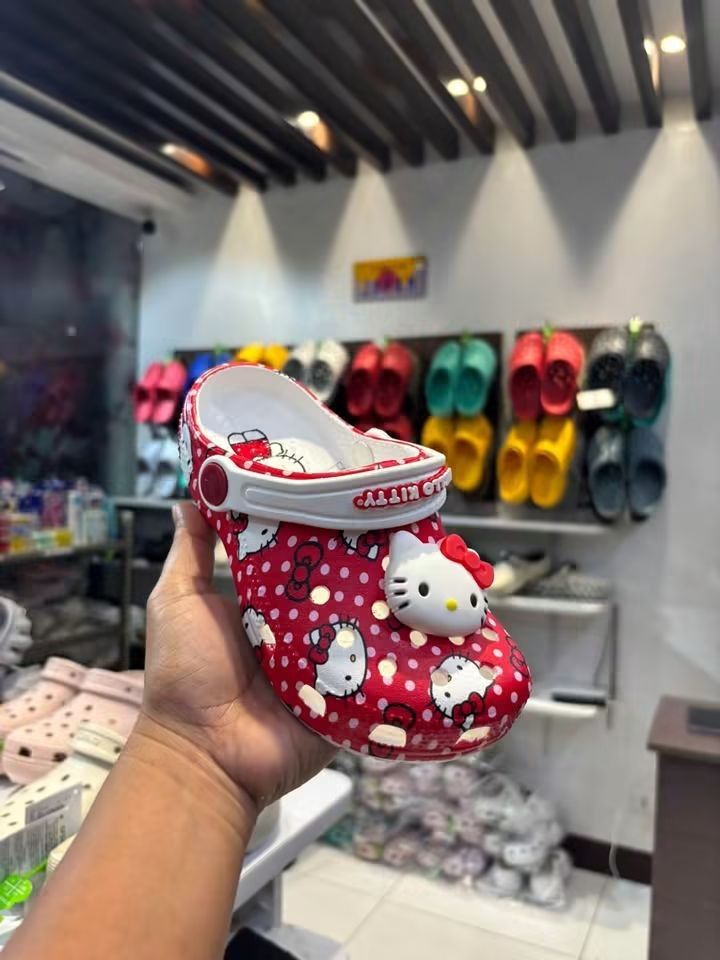Hello Kitty Red Polka Dot Clogs (Category: Babies & Kids Fashion) located in Cebu City. Submitted by madeskartegirl (Listing ID 1468981605, Image 1). Description: - Adorable red and white polka dot design featuring Kitty prints all over - Chunky white backstrap with Kitty lettering for a secure fit - Eye-catching large Kitty charm attached to the top - Comfortable white interior lining - Lightweight foam construction, perfect for daily wear.
