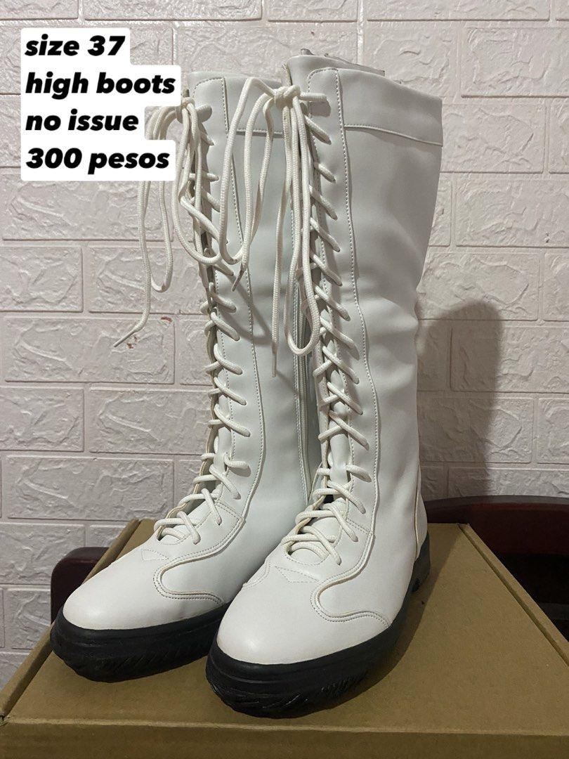 High Boots (Category: Boots) located in Rizal. Submitted by dianamarieulip (Listing ID 1469098756, Image 1). Description: -brandnew items (with individual plastics) -price depends sa size at issues (minor lang naman) -direct pm sa details and sa mga interested -tik**k co, sf starts @30 pesos only -location: tanay, rizal open for take all ❗️❗️.