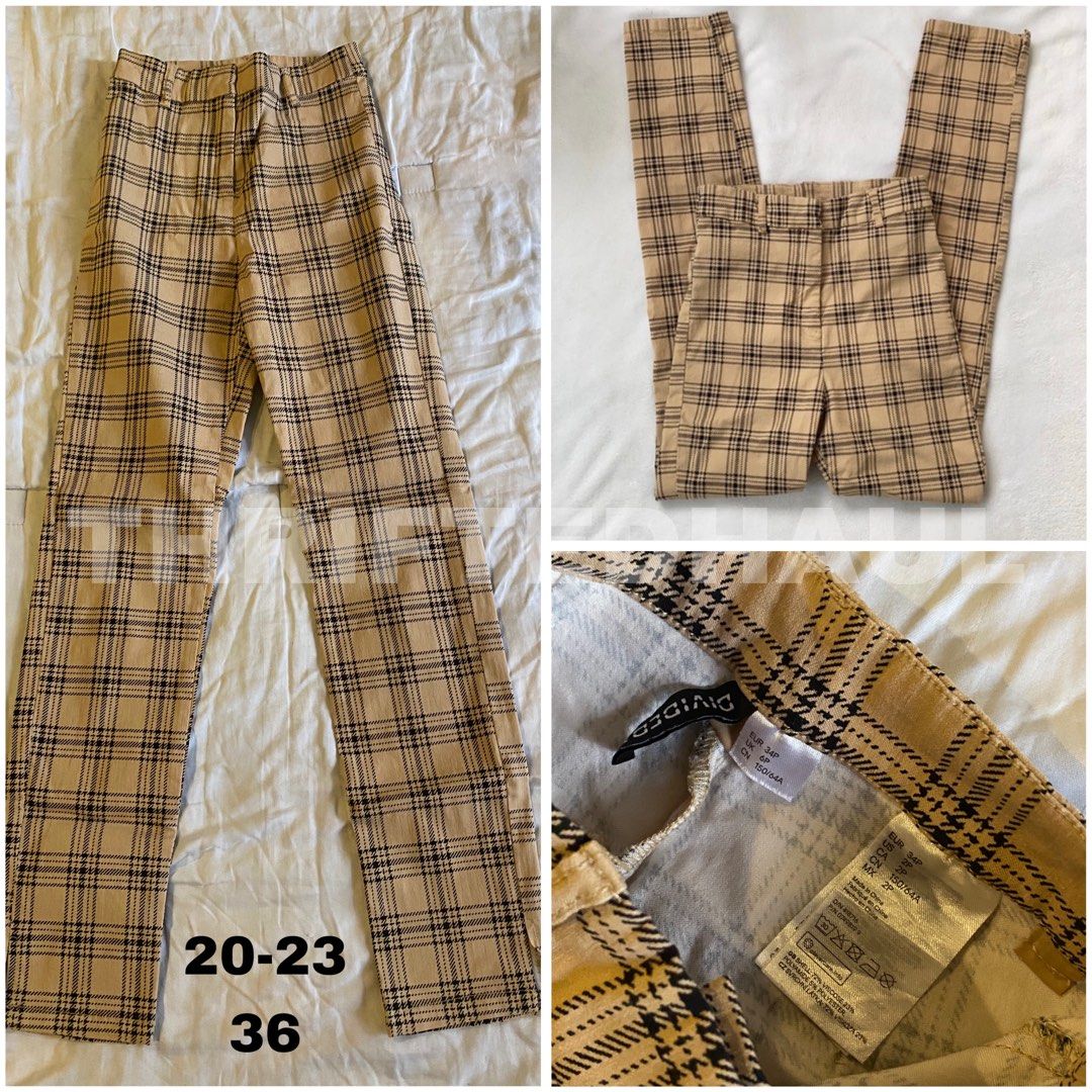 H&M Beige Khaki Plaid Fitted Trouser (Category: Other Bottoms) located in Binan City. Submitted by mypreloved_haul (Listing ID 1468957029, Image 2). Description: LAST PRICE POSTED! GAINED WEIGHT.